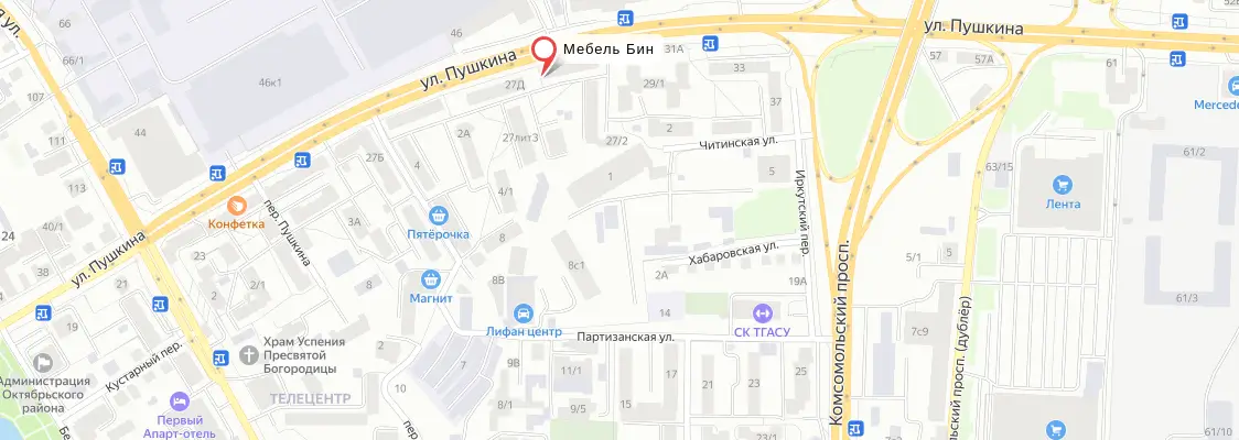Посмотреть расположение «Мебель БиН» на карте