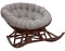 Кресло-качалка "Papasan ROCKER CHAIR, с подушкой MI-005" орех фото